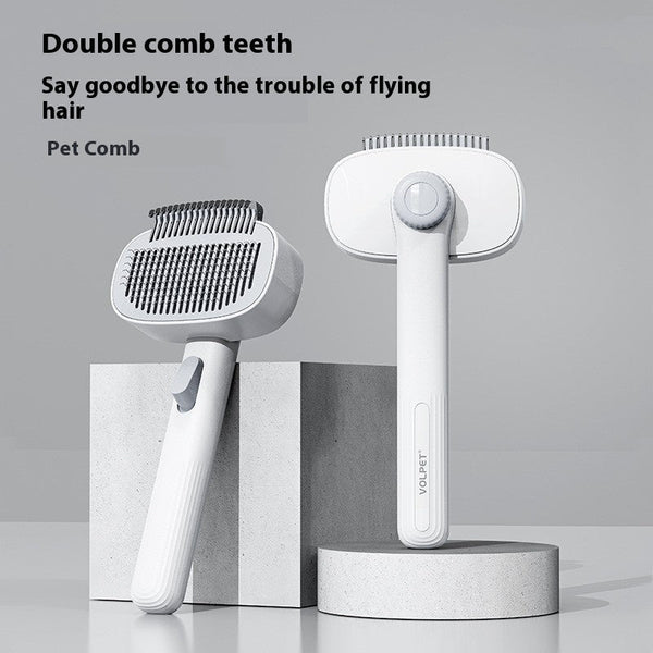 HKM-2032445 Elegant White Pet Comb for Cats and Dogs - Shunmao Knot Comb for Effortless Grooming