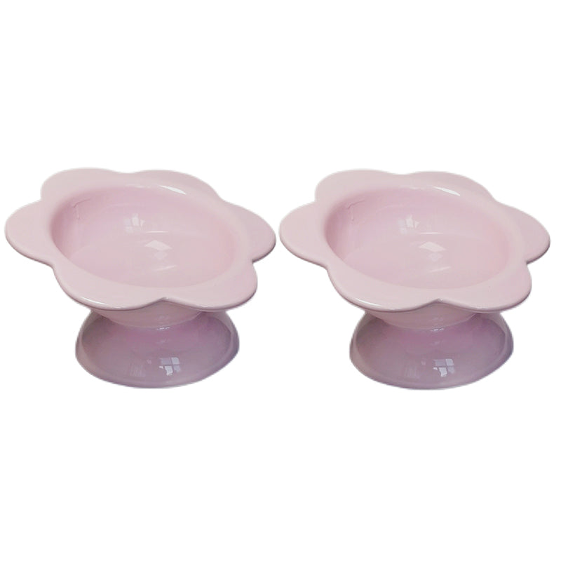 HKM-2032829 Oblique Mouth High Foot Ceramic Pet Bowl in Yellow and Purple Options