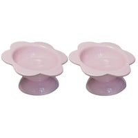 HKM-2032829 Oblique Mouth High Foot Ceramic Pet Bowl in Yellow and Purple Options