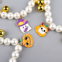 HKM-2034109 Pet Pearl Necklace Set for Halloween – Cat and Dog Neck Ornament with Bells