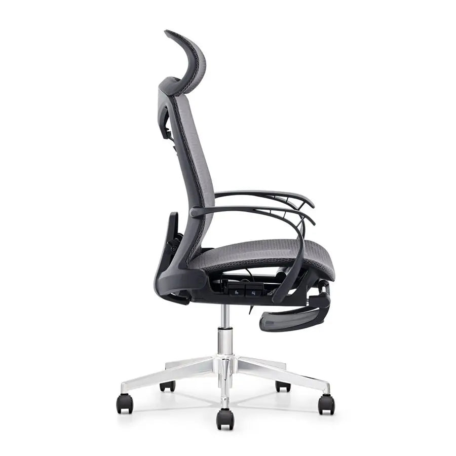 HKM-203411 Ergonomic Mesh Office Chair with Headrest and Footrest for Enhanced Comfort