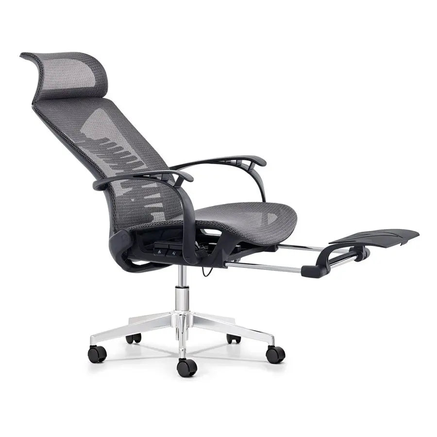 HKM-203411 Ergonomic Mesh Office Chair with Headrest and Footrest for Enhanced Comfort
