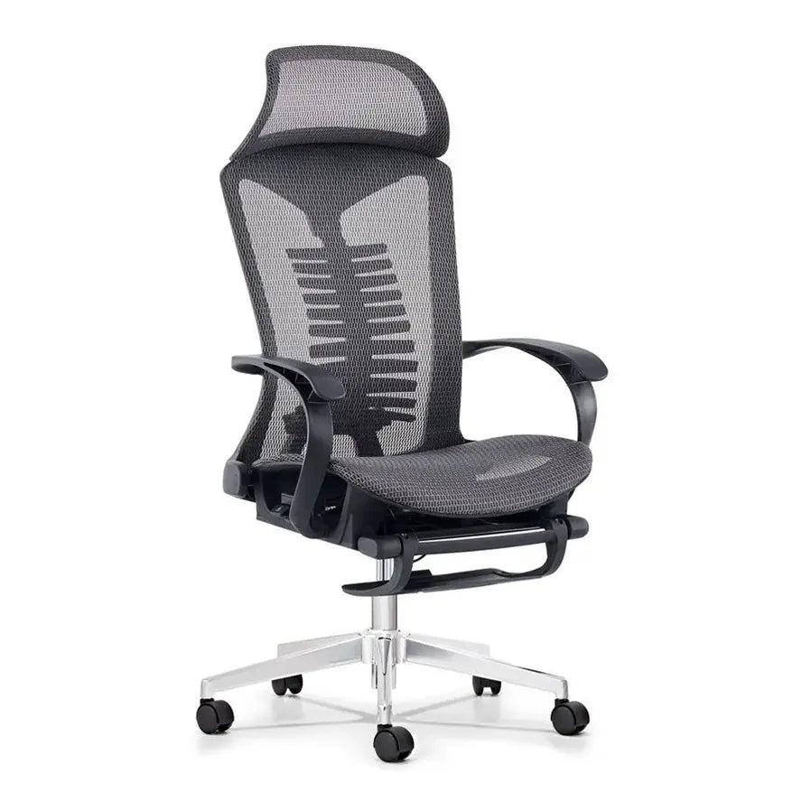 HKM-203411 Ergonomic Mesh Office Chair with Headrest and Footrest for Enhanced Comfort