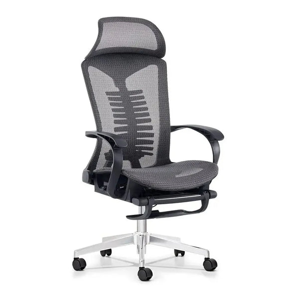 HKM-203411 Ergonomic Mesh Office Chair with Headrest and Footrest for Enhanced Comfort