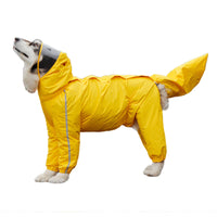 HKM-2034237 Dog Raincoat with Tail Cover in Yellow and Lake Blue - Available in Sizes 8XL to 12XL