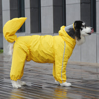 HKM-2034237 Dog Raincoat with Tail Cover in Yellow and Lake Blue - Available in Sizes 8XL to 12XL