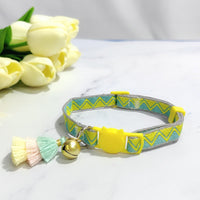 HKM-2034621 Anti-Suffocation Adjustable Cat Collar with Tassel Bell and Safety Buckle - Variety of Colors Available