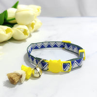 HKM-2034621 Anti-Suffocation Adjustable Cat Collar with Tassel Bell and Safety Buckle - Variety of Colors Available