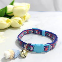 HKM-2034621 Anti-Suffocation Adjustable Cat Collar with Tassel Bell and Safety Buckle - Variety of Colors Available