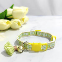 HKM-2034621 Anti-Suffocation Adjustable Cat Collar with Tassel Bell and Safety Buckle - Variety of Colors Available