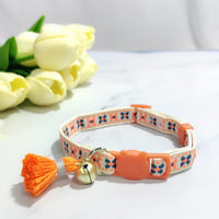 HKM-2034621 Anti-Suffocation Adjustable Cat Collar with Tassel Bell and Safety Buckle - Variety of Colors Available