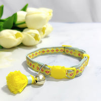 HKM-2034621 Anti-Suffocation Adjustable Cat Collar with Tassel Bell and Safety Buckle - Variety of Colors Available