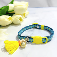 HKM-2034621 Anti-Suffocation Adjustable Cat Collar with Tassel Bell and Safety Buckle - Variety of Colors Available