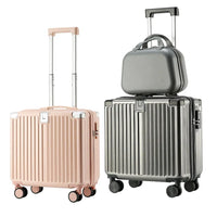 HKM-203539 Cute 18 Inch Travel Trolley Suitcase for Girls with Printed Design and Cup Holder