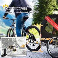 HKM-2038077 Pet Bike Trailer for Medium Dogs, Easy-Folding Bicycle Cart with Large Rubber Wheels and Mesh Screens for Ventilation