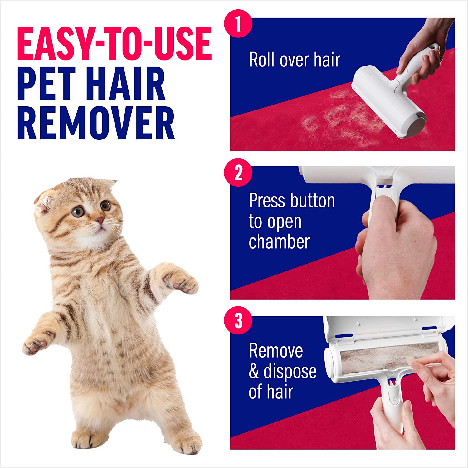 HKM-2038205 Pet Hair Picker Roller for Dogs and Cats - Effective Hair Remover Tool