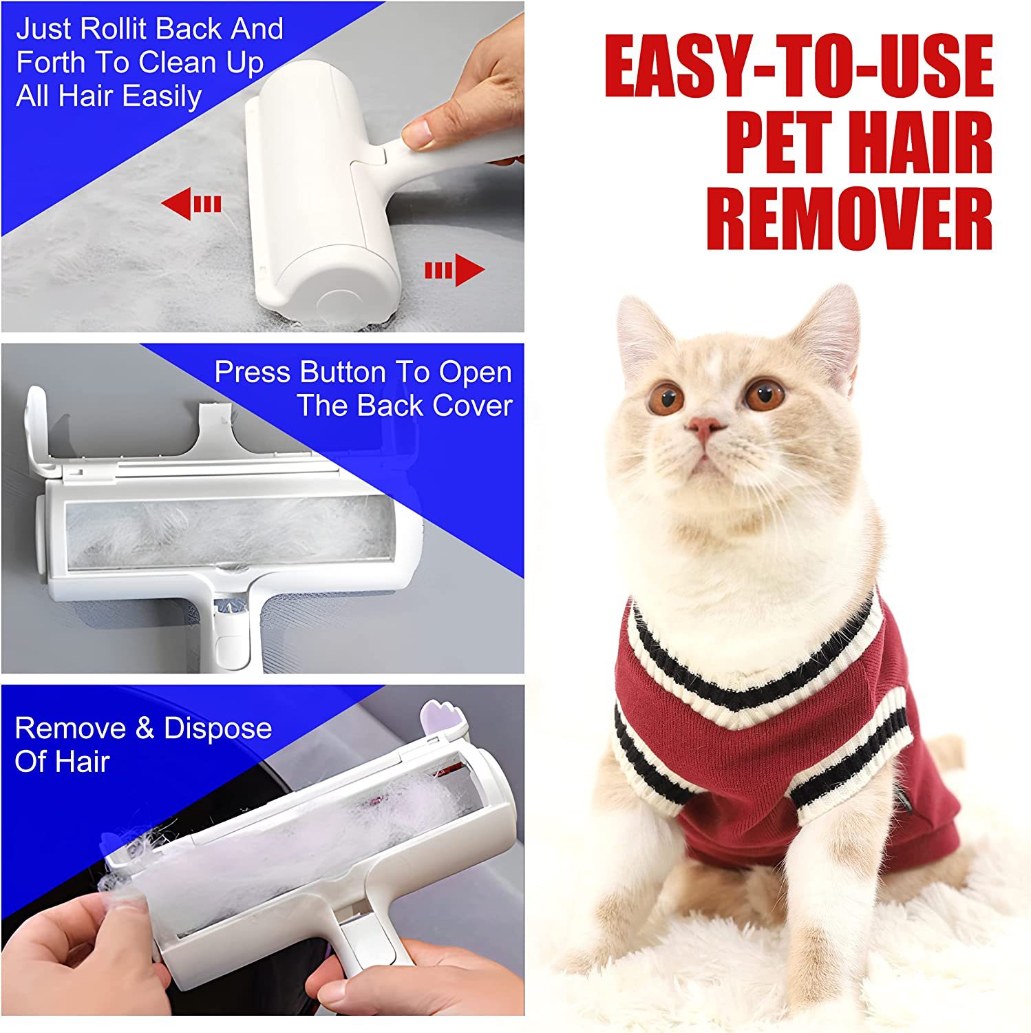 HKM-2038205 Pet Hair Picker Roller for Dogs and Cats - Effective Hair Remover Tool