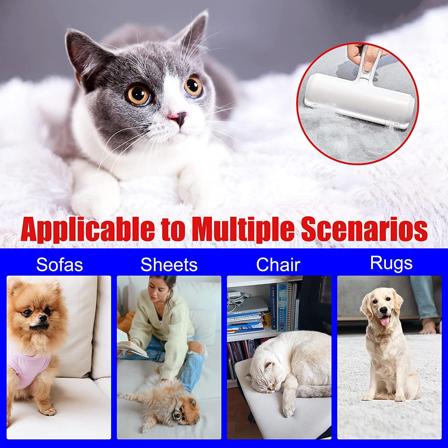 HKM-2038205 Pet Hair Picker Roller for Dogs and Cats - Effective Hair Remover Tool