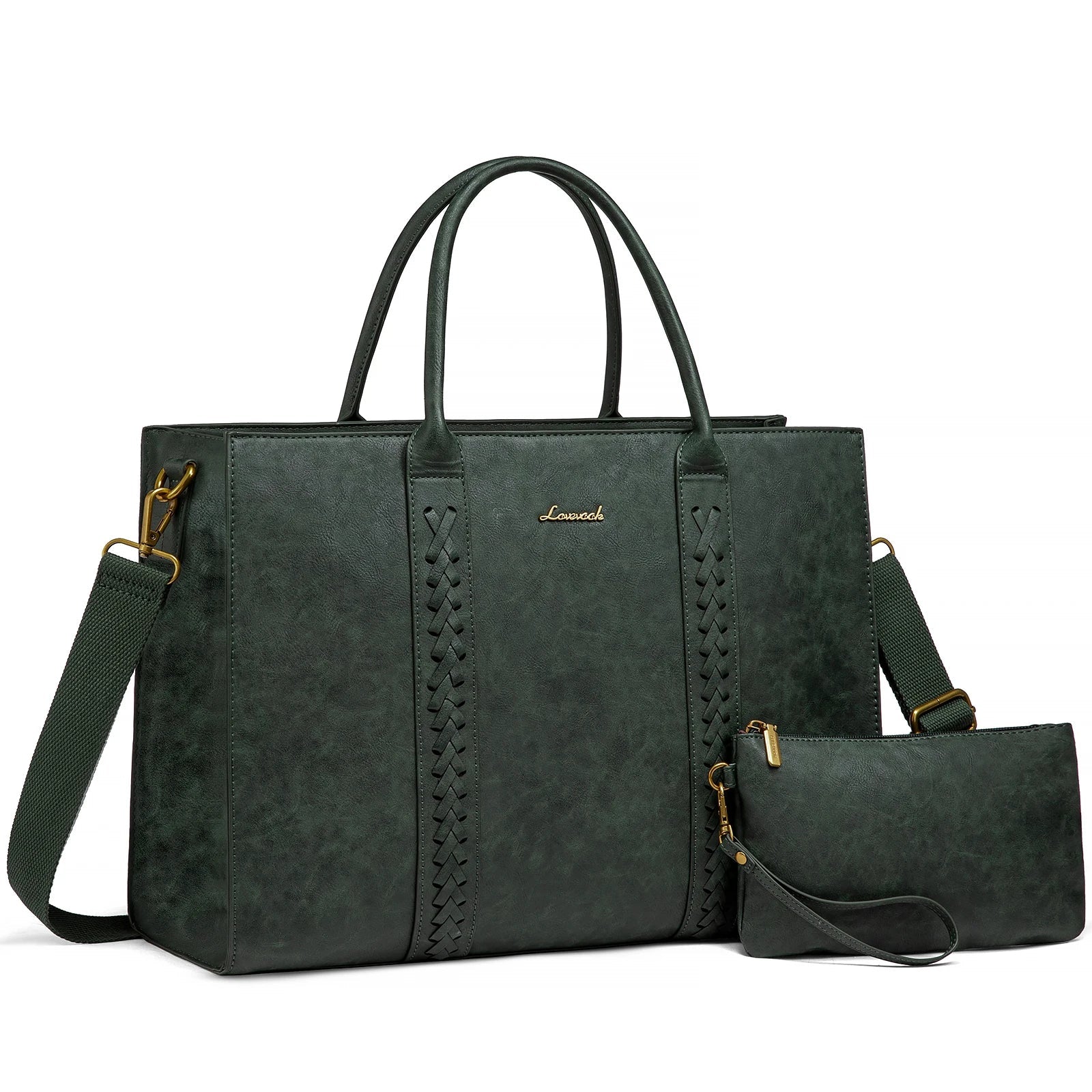 HKM-203859 Large Waterproof PU Leather Laptop Tote Bag for Business Women, Stylish Office Briefcase