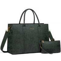 HKM-203859 Large Waterproof PU Leather Laptop Tote Bag for Business Women, Stylish Office Briefcase