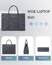 HKM-203859 Large Waterproof PU Leather Laptop Tote Bag for Business Women, Stylish Office Briefcase