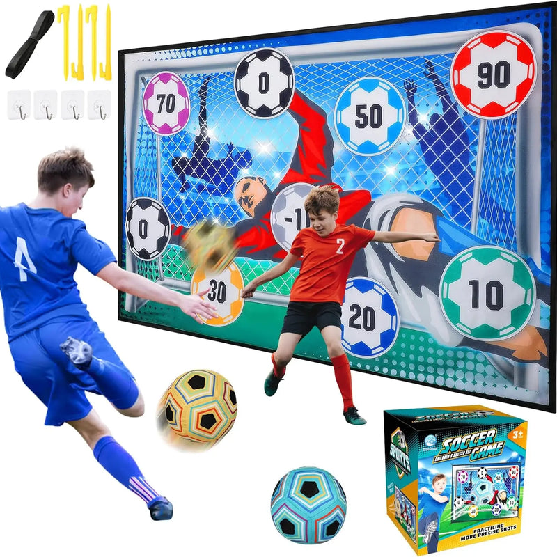 HKM-204115 Kids Indoor Outdoor Soccer Ball Game Set with 2 Soccer Balls and Target