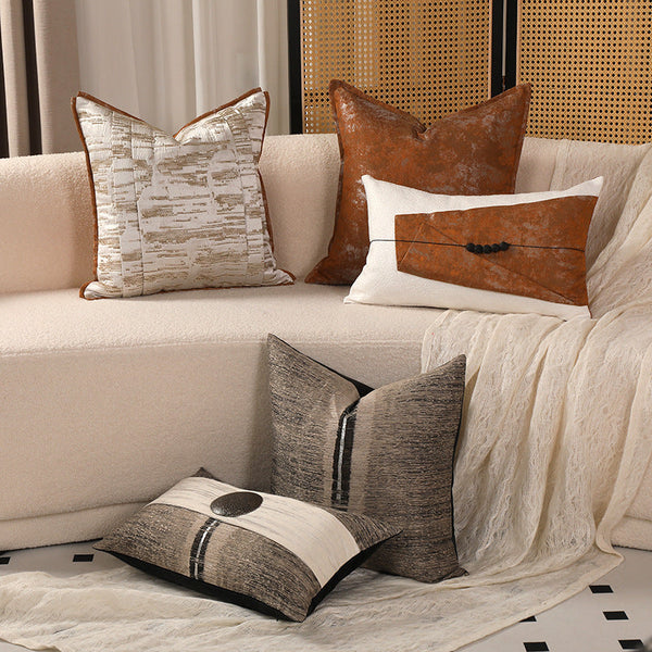 HKM-204115 New Chinese Style Cotton and Linen Pillow Cover - Available in Multi-Color Options, 45x45cm and 30x50cm