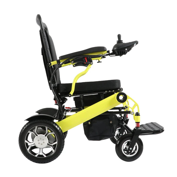 HKM-3142099 Light Folding Electric Wheelchair Dual 250W Motors 24V 12Ah Battery 15.5 Mile Range 265 lb Capacity Aluminum