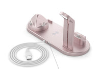 HKM-204179 Three-in-One Desktop Wireless Charging Stand - Black, White, Silver, Rose Gold Options