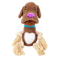 HKM-2042045 Plush Cotton Pug Dog Toy with Vocalization and Bite-Resistant String