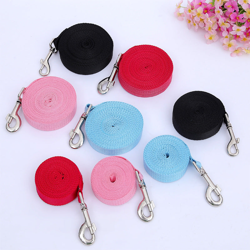 HKM-2042173 Multicolor Nylon Dog Leash with Hand Hold - Available in Blue, Black, Red, Purple, Pink, Green