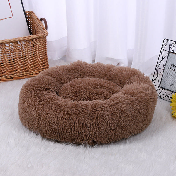 HKM-2042429 Thick Plush Round Cat Litter Mat for Autumn and Winter - Multiple Sizes and Colors Available