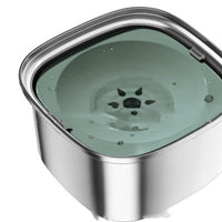 HKM-2042557 Large Capacity Pet Water Bowl - Stainless Steel with Floating Design in Various Colors