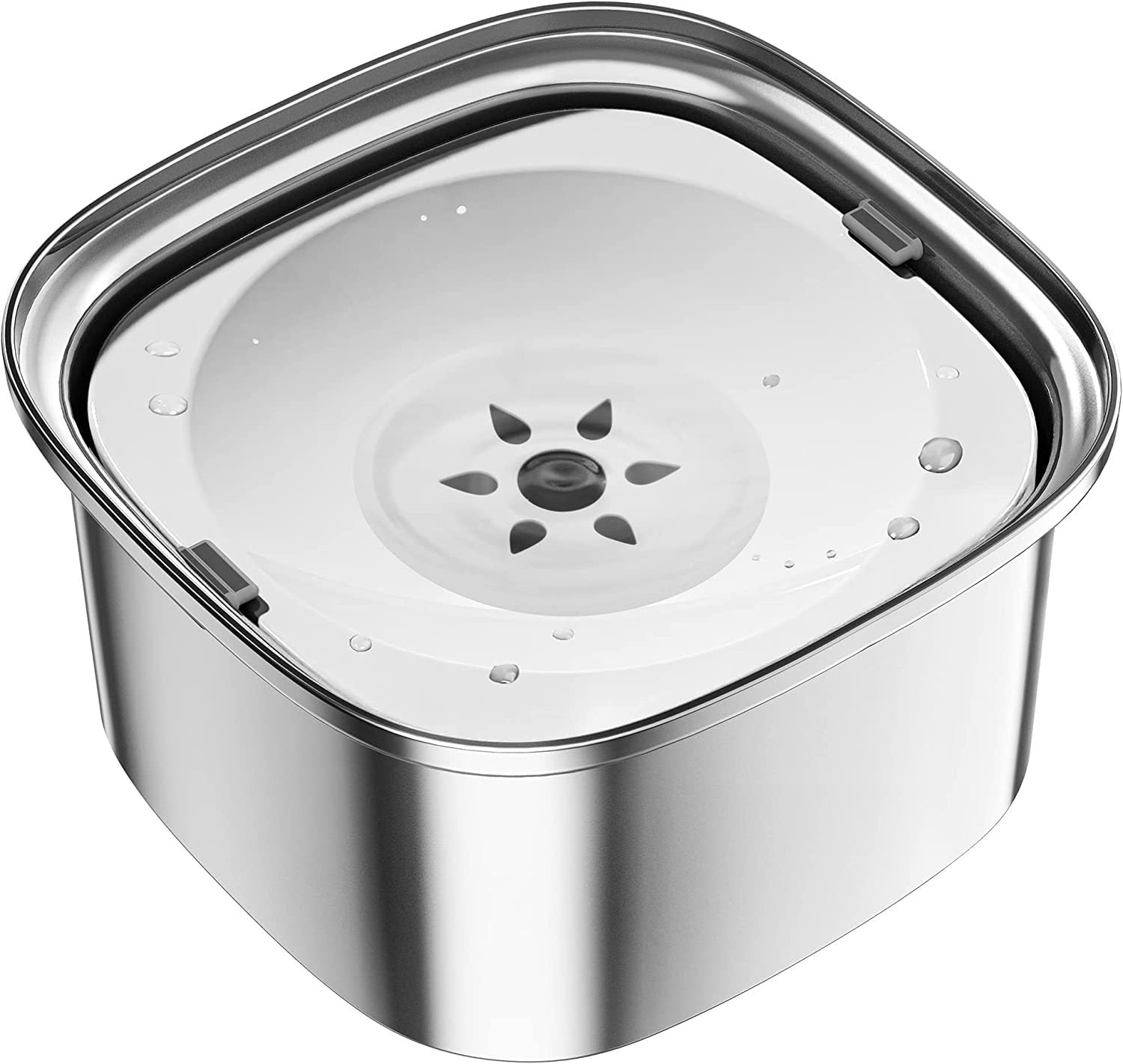 HKM-2042557 Large Capacity Pet Water Bowl - Stainless Steel with Floating Design in Various Colors