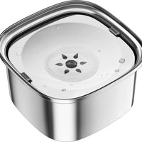 HKM-2042557 Large Capacity Pet Water Bowl - Stainless Steel with Floating Design in Various Colors