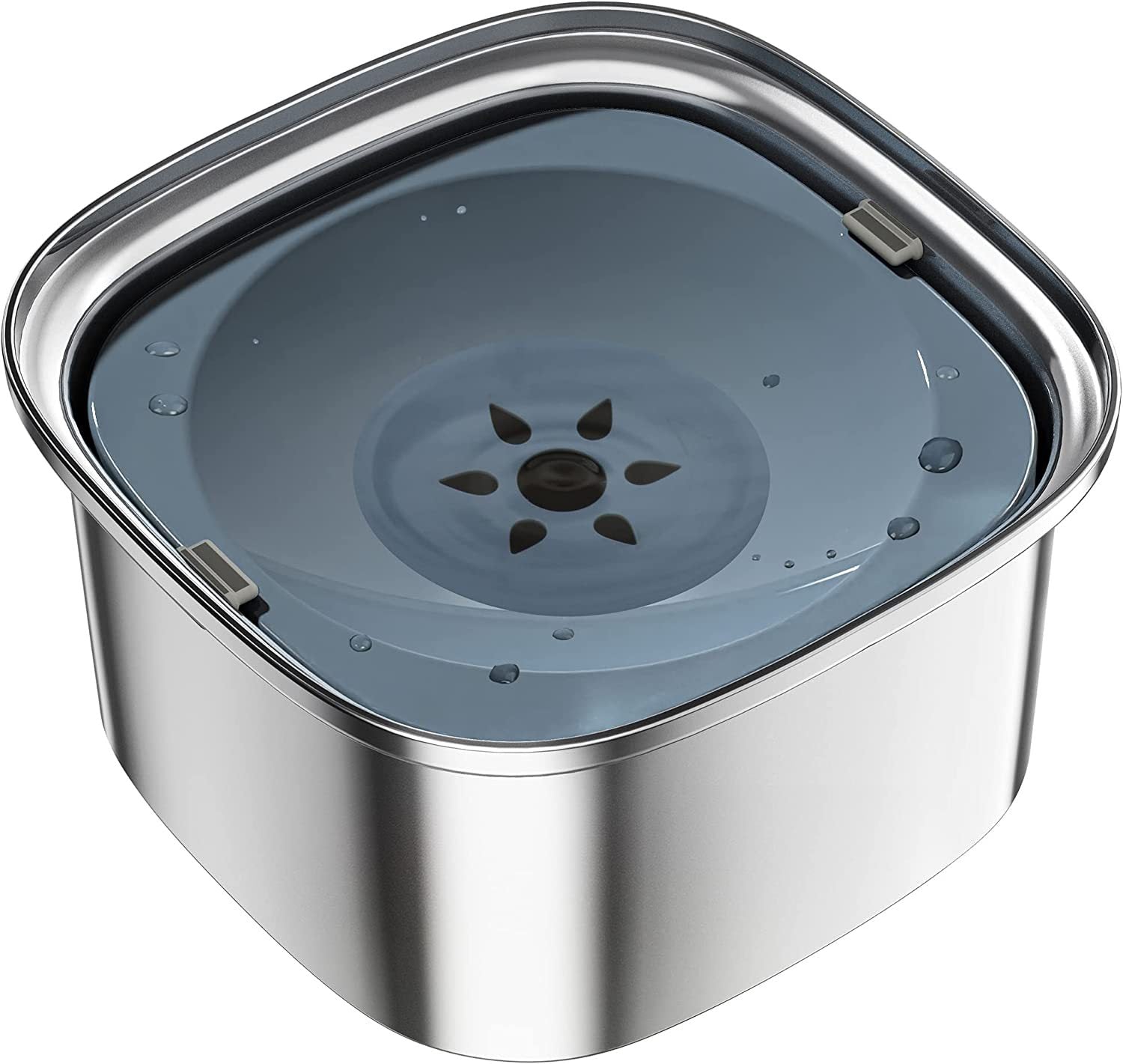 HKM-2042557 Large Capacity Pet Water Bowl - Stainless Steel with Floating Design in Various Colors