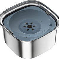 HKM-2042557 Large Capacity Pet Water Bowl - Stainless Steel with Floating Design in Various Colors