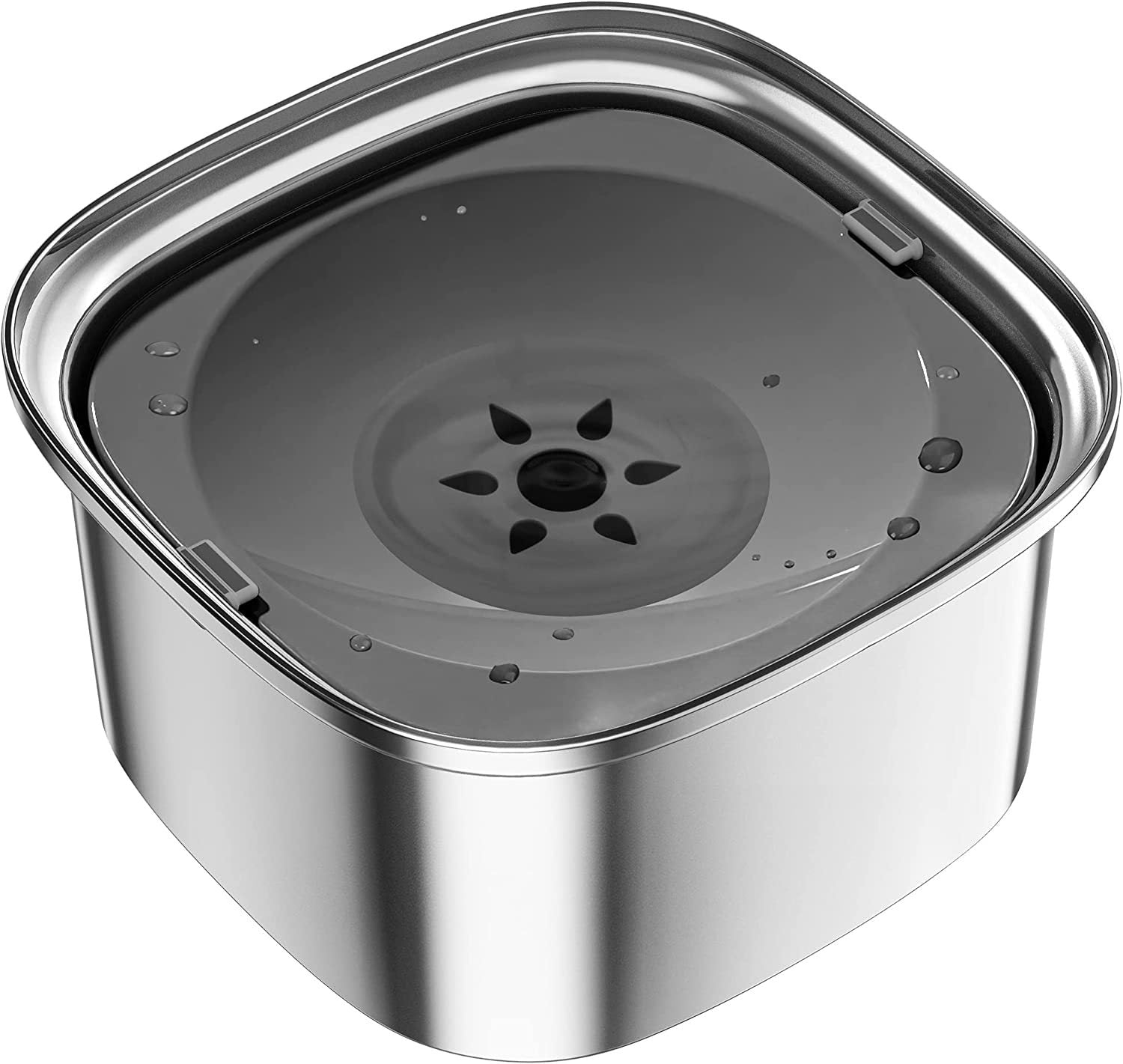 HKM-2042557 Large Capacity Pet Water Bowl - Stainless Steel with Floating Design in Various Colors