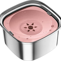 HKM-2042557 Large Capacity Pet Water Bowl - Stainless Steel with Floating Design in Various Colors