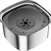 HKM-2042557 Large Capacity Pet Water Bowl - Stainless Steel with Floating Design in Various Colors