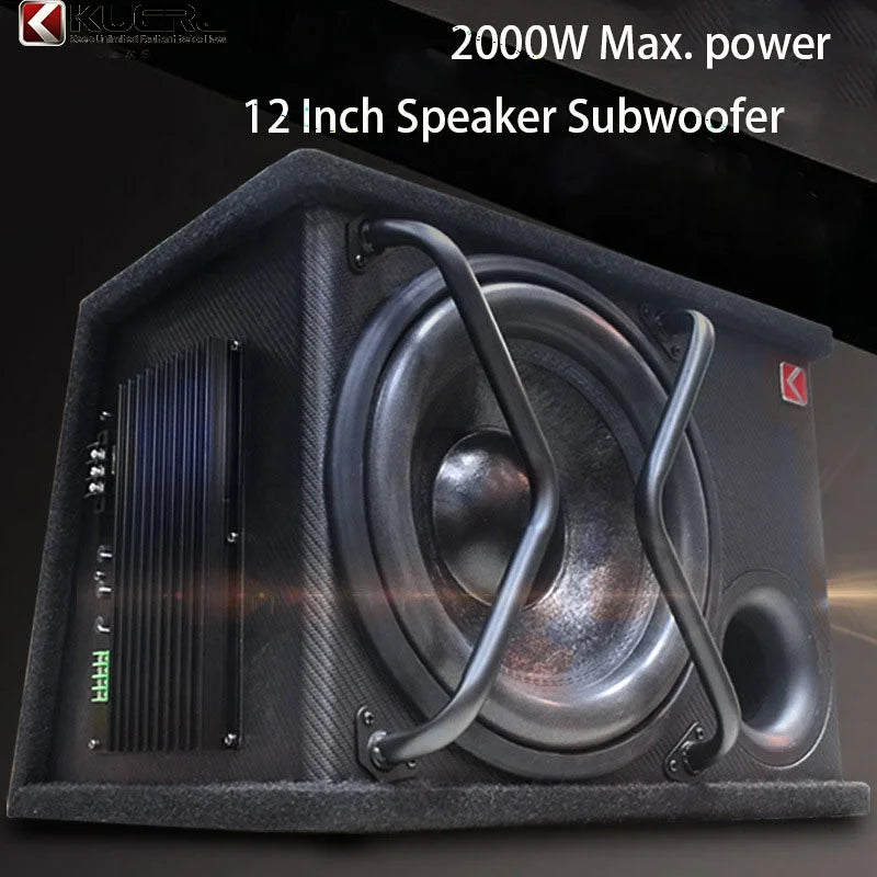 HKM-204307 12-Inch Active Subwoofer for Car Audio Systems - 12V Automotive Speaker