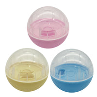 HKM-2043197 Pet Food Dispensing Tumbler Toy for Dogs and Cats - Durable Plastic, 8.5CM, Available in Blue, Pink, Yellow