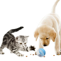 HKM-2043197 Pet Food Dispensing Tumbler Toy for Dogs and Cats - Durable Plastic, 8.5CM, Available in Blue, Pink, Yellow