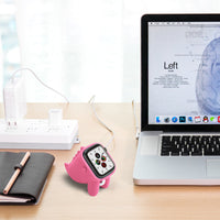 HKM-204371 Apple Watch Charging Stand - Compatible Desktop Base for Series S1, S2, S3, S4, S5 - Silicone Material, Multiple Colors