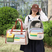 HKM-2044605 Portable Oxford Cloth Pet Backpack and Handbag with Medium Hardness