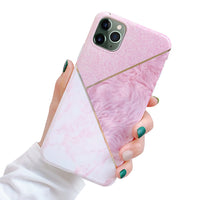 HKM-204563 Galvanized Marble TPU Back Cover for Select iPhone Models