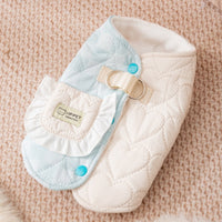 HKM-204627 Warm Heart-Shaped Checkered Pocket Vest for Dogs and Cats – Quilted Polyester with Fluffy Wool Lining