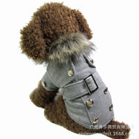 HKM-2046525 Warm Woolen Dog Coat for Autumn and Winter - Red/Gray, Sizes S-XL