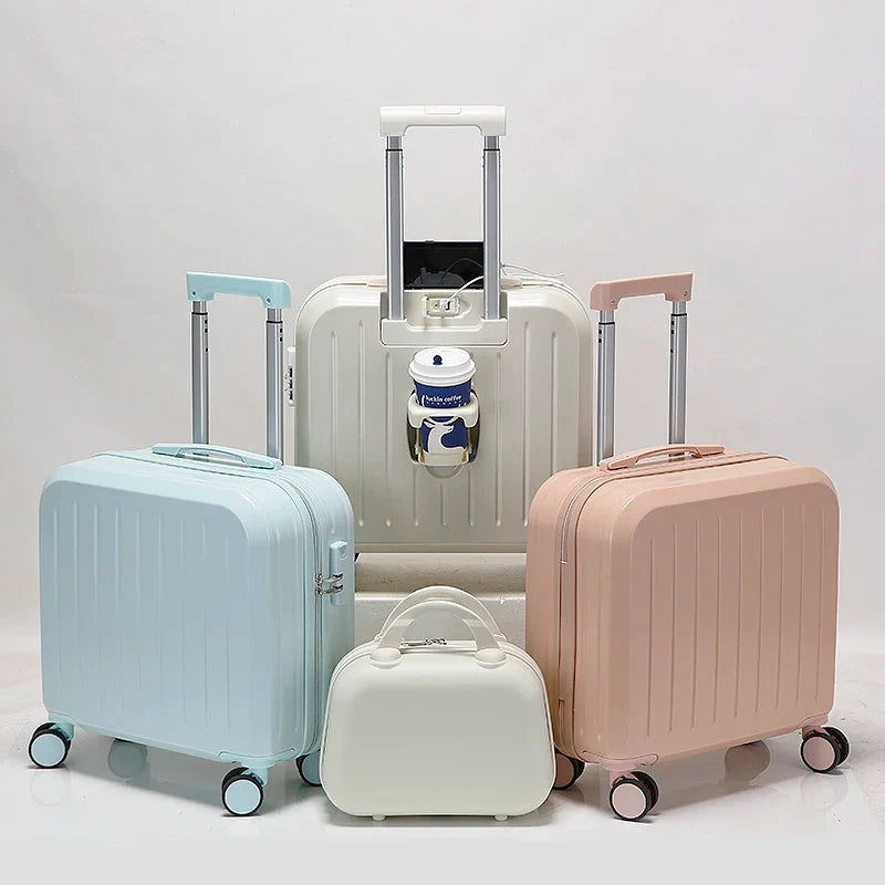 HKM-204691 Durable PC ABS Trolley Luggage Travel Bag with Universal Wheels