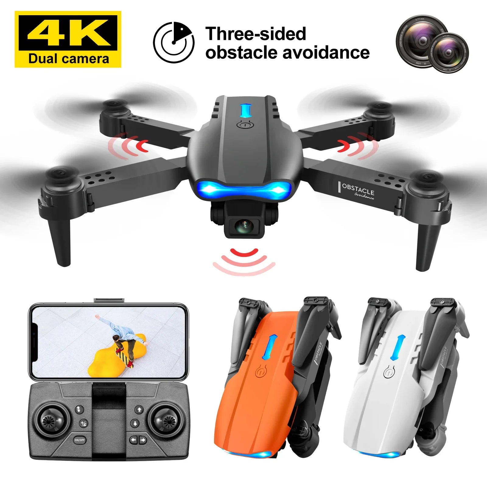 HKM-204755 E99 Pro 2 K3 Professional Mini Drone with HD 4K Dual Camera and GPS Remote Control